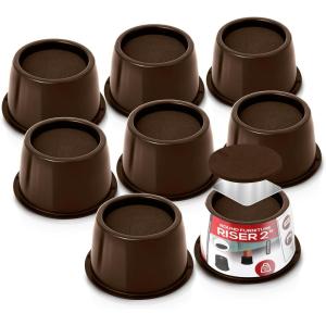 imageUtopia Bedding Bed Risers 3 Inch  8 Pack  Round Furniture Risers with Top AntiSlip Foam with Metal Plate ampamp Bottom Rubber Pads  Bed Risers Heavy Duty for Sofa Couch ampamp Chair Lifts BlackBrown