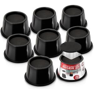 imageUtopia Bedding Bed Risers 3 Inch  8 Pack  Round Furniture Risers with Top AntiSlip Foam with Metal Plate ampamp Bottom Rubber Pads  Bed Risers Heavy Duty for Sofa Couch ampamp Chair Lifts BlackBlack