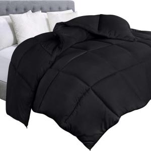 imageUtopia Bedding Comforter Duvet Insert Quilted Comforter with Corner Tabs Box Stitched Down Alternative Comforters Queen Size WhiteBlack