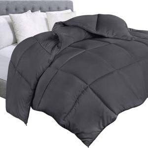 imageUtopia Bedding Comforter Duvet Insert Quilted Comforter with Corner Tabs Box Stitched Down Alternative Comforters Queen Size WhiteGrey