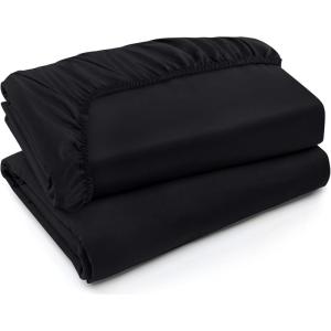 imageUtopia Bedding Queen Fitted Sheet  Bottom Sheet  Deep Pocket  Soft Microfiber  Shrinkage and Fade Resistant  Easy Care 1 Fitted Sheet Only GreyBlack