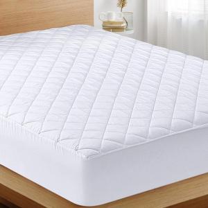 imageUtopia Bedding Quilted Fitted Mattress Pad Queen Size Elastic Fitted Mattress Topper Protector and Cover Stretches up to 16 Inches Deep Machine Washable WhiteWhite