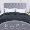imageUtopia Bedding Comforters Queen Size All Season Duvet Insert Down Alternative Box Stitched Bed Comforter with Corner Tabs Machine Washable WhiteGrey