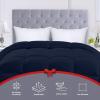 imageUtopia Bedding Comforters Queen Size All Season Duvet Insert Down Alternative Box Stitched Bed Comforter with Corner Tabs Machine Washable WhiteNavy