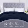 imageUtopia Bedding Comforters Queen Size All Season Duvet Insert Down Alternative Box Stitched Bed Comforter with Corner Tabs Machine Washable WhiteNavy