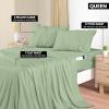 imageUtopia Bedding Queen Sheet Set Soft Microfiber 4 Piece Hotel Luxury Bed Sheets for Women Men Kids ampamp Teens with Side Storage Deep Pocket Fitted Sheet  Embroidered Pillow Cases  Flat Sheet WhiteSage