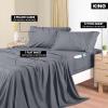 imageUtopia Bedding Queen Sheet Set Soft Microfiber 4 Piece Hotel Luxury Bed Sheets for Women Men Kids ampamp Teens with Side Storage Deep Pocket Fitted Sheet  Embroidered Pillow Cases  Flat Sheet WhiteGrey