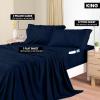 imageUtopia Bedding Queen Sheet Set Soft Microfiber 4 Piece Hotel Luxury Bed Sheets for Women Men Kids ampamp Teens with Side Storage Deep Pocket Fitted Sheet  Embroidered Pillow Cases  Flat Sheet WhiteNavy