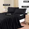 imageUtopia Bedding Queen Sheet Set Soft Microfiber 4 Piece Hotel Luxury Bed Sheets for Women Men Kids ampamp Teens with Side Storage Deep Pocket Fitted Sheet  Embroidered Pillow Cases  Flat Sheet WhiteBlack