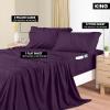 imageUtopia Bedding Queen Sheet Set Soft Microfiber 4 Piece Hotel Luxury Bed Sheets for Women Men Kids ampamp Teens with Side Storage Deep Pocket Fitted Sheet  Embroidered Pillow Cases  Flat Sheet WhitePurple