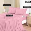 imageUtopia Bedding Queen Sheet Set Soft Microfiber 4 Piece Hotel Luxury Bed Sheets for Women Men Kids ampamp Teens with Side Storage Deep Pocket Fitted Sheet  Embroidered Pillow Cases  Flat Sheet WhitePink