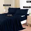 imageUtopia Bedding Queen Sheet Set Soft Microfiber 4 Piece Hotel Luxury Bed Sheets for Women Men Kids ampamp Teens with Side Storage Deep Pocket Fitted Sheet  Embroidered Pillow Cases  Flat Sheet WhiteNavy