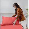 imageUtopia Bedding Queen Sheet Set Soft Microfiber 4 Piece Hotel Luxury Bed Sheets for Women Men Kids ampamp Teens with Side Storage Deep Pocket Fitted Sheet  Embroidered Pillow Cases  Flat Sheet WhiteCoral