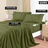 imageUtopia Bedding Queen Sheet Set Soft Microfiber 4 Piece Hotel Luxury Bed Sheets for Women Men Kids ampamp Teens with Side Storage Deep Pocket Fitted Sheet  Embroidered Pillow Cases  Flat Sheet WhiteOlive