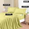 imageUtopia Bedding Queen Sheet Set Soft Microfiber 4 Piece Hotel Luxury Bed Sheets for Women Men Kids ampamp Teens with Side Storage Deep Pocket Fitted Sheet  Embroidered Pillow Cases  Flat Sheet WhiteYellow
