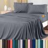imageUtopia Bedding Queen Sheet Set Soft Microfiber 4 Piece Hotel Luxury Bed Sheets for Women Men Kids ampamp Teens with Side Storage Deep Pocket Fitted Sheet  Embroidered Pillow Cases  Flat Sheet WhiteGrey