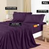 imageUtopia Bedding Queen Sheet Set Soft Microfiber 4 Piece Hotel Luxury Bed Sheets for Women Men Kids ampamp Teens with Side Storage Deep Pocket Fitted Sheet  Embroidered Pillow Cases  Flat Sheet WhitePurple