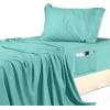 imageUtopia Bedding Queen Sheet Set Soft Microfiber 4 Piece Hotel Luxury Bed Sheets for Women Men Kids ampamp Teens with Side Storage Deep Pocket Fitted Sheet  Embroidered Pillow Cases  Flat Sheet WhiteSpa Blue
