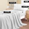 imageUtopia Bedding Queen Sheet Set Soft Microfiber 4 Piece Hotel Luxury Bed Sheets for Women Men Kids ampamp Teens with Side Storage Deep Pocket Fitted Sheet  Embroidered Pillow Cases  Flat Sheet WhiteWhite