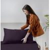 imageUtopia Bedding Queen Sheet Set Soft Microfiber 4 Piece Hotel Luxury Bed Sheets for Women Men Kids ampamp Teens with Side Storage Deep Pocket Fitted Sheet  Embroidered Pillow Cases  Flat Sheet WhitePurple