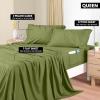 imageUtopia Bedding Queen Sheet Set Soft Microfiber 4 Piece Hotel Luxury Bed Sheets for Women Men Kids ampamp Teens with Side Storage Deep Pocket Fitted Sheet  Embroidered Pillow Cases  Flat Sheet WhiteOlive