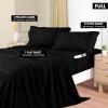 imageUtopia Bedding Queen Sheet Set Soft Microfiber 4 Piece Hotel Luxury Bed Sheets for Women Men Kids ampamp Teens with Side Storage Deep Pocket Fitted Sheet  Embroidered Pillow Cases  Flat Sheet WhiteBlack