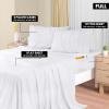 imageUtopia Bedding Queen Sheet Set Soft Microfiber 4 Piece Hotel Luxury Bed Sheets for Women Men Kids ampamp Teens with Side Storage Deep Pocket Fitted Sheet  Embroidered Pillow Cases  Flat Sheet WhiteWhite