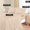 imageUtopia Bedding Queen Sheet Set Soft Microfiber 4 Piece Hotel Luxury Bed Sheets for Women Men Kids ampamp Teens with Side Storage Deep Pocket Fitted Sheet  Embroidered Pillow Cases  Flat Sheet WhiteBeige
