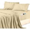 imageUtopia Bedding Queen Sheet Set Soft Microfiber 4 Piece Hotel Luxury Bed Sheets for Women Men Kids ampamp Teens with Side Storage Deep Pocket Fitted Sheet  Embroidered Pillow Cases  Flat Sheet WhiteBeige