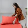 imageUtopia Bedding Queen Sheet Set Soft Microfiber 4 Piece Hotel Luxury Bed Sheets for Women Men Kids ampamp Teens with Side Storage Deep Pocket Fitted Sheet  Embroidered Pillow Cases  Flat Sheet WhiteCoral