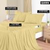 imageUtopia Bedding Queen Sheet Set Soft Microfiber 4 Piece Hotel Luxury Bed Sheets for Women Men Kids ampamp Teens with Side Storage Deep Pocket Fitted Sheet  Embroidered Pillow Cases  Flat Sheet WhiteYellow