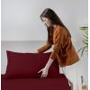 imageUtopia Bedding Queen Sheet Set Soft Microfiber 4 Piece Hotel Luxury Bed Sheets for Women Men Kids ampamp Teens with Side Storage Deep Pocket Fitted Sheet  Embroidered Pillow Cases  Flat Sheet WhiteBurgundy