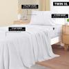 imageUtopia Bedding Queen Sheet Set Soft Microfiber 4 Piece Hotel Luxury Bed Sheets for Women Men Kids ampamp Teens with Side Storage Deep Pocket Fitted Sheet  Embroidered Pillow Cases  Flat Sheet WhiteWhite