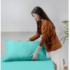 imageUtopia Bedding Queen Sheet Set Soft Microfiber 4 Piece Hotel Luxury Bed Sheets for Women Men Kids ampamp Teens with Side Storage Deep Pocket Fitted Sheet  Embroidered Pillow Cases  Flat Sheet WhiteSpa Blue