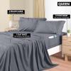 imageUtopia Bedding Queen Sheet Set Soft Microfiber 4 Piece Hotel Luxury Bed Sheets for Women Men Kids ampamp Teens with Side Storage Deep Pocket Fitted Sheet  Embroidered Pillow Cases  Flat Sheet WhiteGrey