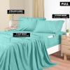imageUtopia Bedding Queen Sheet Set Soft Microfiber 4 Piece Hotel Luxury Bed Sheets for Women Men Kids ampamp Teens with Side Storage Deep Pocket Fitted Sheet  Embroidered Pillow Cases  Flat Sheet WhiteSpa Blue
