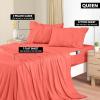 imageUtopia Bedding Queen Sheet Set Soft Microfiber 4 Piece Hotel Luxury Bed Sheets for Women Men Kids ampamp Teens with Side Storage Deep Pocket Fitted Sheet  Embroidered Pillow Cases  Flat Sheet WhiteCoral