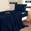 imageUtopia Bedding Queen Sheet Set Soft Microfiber 4 Piece Hotel Luxury Bed Sheets for Women Men Kids ampamp Teens with Side Storage Deep Pocket Fitted Sheet  Embroidered Pillow Cases  Flat Sheet WhiteNavy