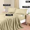 imageUtopia Bedding Queen Sheet Set Soft Microfiber 4 Piece Hotel Luxury Bed Sheets for Women Men Kids ampamp Teens with Side Storage Deep Pocket Fitted Sheet  Embroidered Pillow Cases  Flat Sheet WhiteBeige