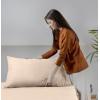 imageUtopia Bedding Queen Sheet Set Soft Microfiber 4 Piece Hotel Luxury Bed Sheets for Women Men Kids ampamp Teens with Side Storage Deep Pocket Fitted Sheet  Embroidered Pillow Cases  Flat Sheet WhiteBeige