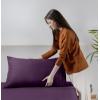 imageUtopia Bedding Queen Sheet Set Soft Microfiber 4 Piece Hotel Luxury Bed Sheets for Women Men Kids ampamp Teens with Side Storage Deep Pocket Fitted Sheet  Embroidered Pillow Cases  Flat Sheet WhitePurple