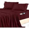 imageUtopia Bedding Queen Sheet Set Soft Microfiber 4 Piece Hotel Luxury Bed Sheets for Women Men Kids ampamp Teens with Side Storage Deep Pocket Fitted Sheet  Embroidered Pillow Cases  Flat Sheet WhiteBurgundy