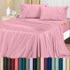 imageUtopia Bedding Queen Sheet Set Soft Microfiber 4 Piece Hotel Luxury Bed Sheets for Women Men Kids ampamp Teens with Side Storage Deep Pocket Fitted Sheet  Embroidered Pillow Cases  Flat Sheet WhitePink