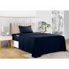 imageUtopia Bedding Queen Sheet Set Soft Microfiber 4 Piece Hotel Luxury Bed Sheets for Women Men Kids ampamp Teens with Side Storage Deep Pocket Fitted Sheet  Embroidered Pillow Cases  Flat Sheet WhiteNavy