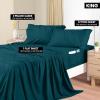 imageUtopia Bedding Queen Sheet Set Soft Microfiber 4 Piece Hotel Luxury Bed Sheets for Women Men Kids ampamp Teens with Side Storage Deep Pocket Fitted Sheet  Embroidered Pillow Cases  Flat Sheet WhiteTeal
