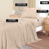 imageUtopia Bedding Queen Sheet Set Soft Microfiber 4 Piece Hotel Luxury Bed Sheets for Women Men Kids ampamp Teens with Side Storage Deep Pocket Fitted Sheet  Embroidered Pillow Cases  Flat Sheet WhiteBeige