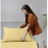 imageUtopia Bedding Queen Sheet Set Soft Microfiber 4 Piece Hotel Luxury Bed Sheets for Women Men Kids ampamp Teens with Side Storage Deep Pocket Fitted Sheet  Embroidered Pillow Cases  Flat Sheet WhiteYellow