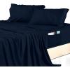 imageUtopia Bedding Queen Sheet Set Soft Microfiber 4 Piece Hotel Luxury Bed Sheets for Women Men Kids ampamp Teens with Side Storage Deep Pocket Fitted Sheet  Embroidered Pillow Cases  Flat Sheet WhiteNavy