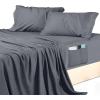 imageUtopia Bedding Queen Sheet Set Soft Microfiber 4 Piece Hotel Luxury Bed Sheets for Women Men Kids ampamp Teens with Side Storage Deep Pocket Fitted Sheet  Embroidered Pillow Cases  Flat Sheet WhiteGrey