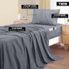 imageUtopia Bedding Queen Sheet Set Soft Microfiber 4 Piece Hotel Luxury Bed Sheets for Women Men Kids ampamp Teens with Side Storage Deep Pocket Fitted Sheet  Embroidered Pillow Cases  Flat Sheet WhiteGrey